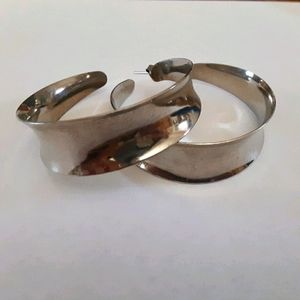 1990s Vintage sterling silver hoop earrings